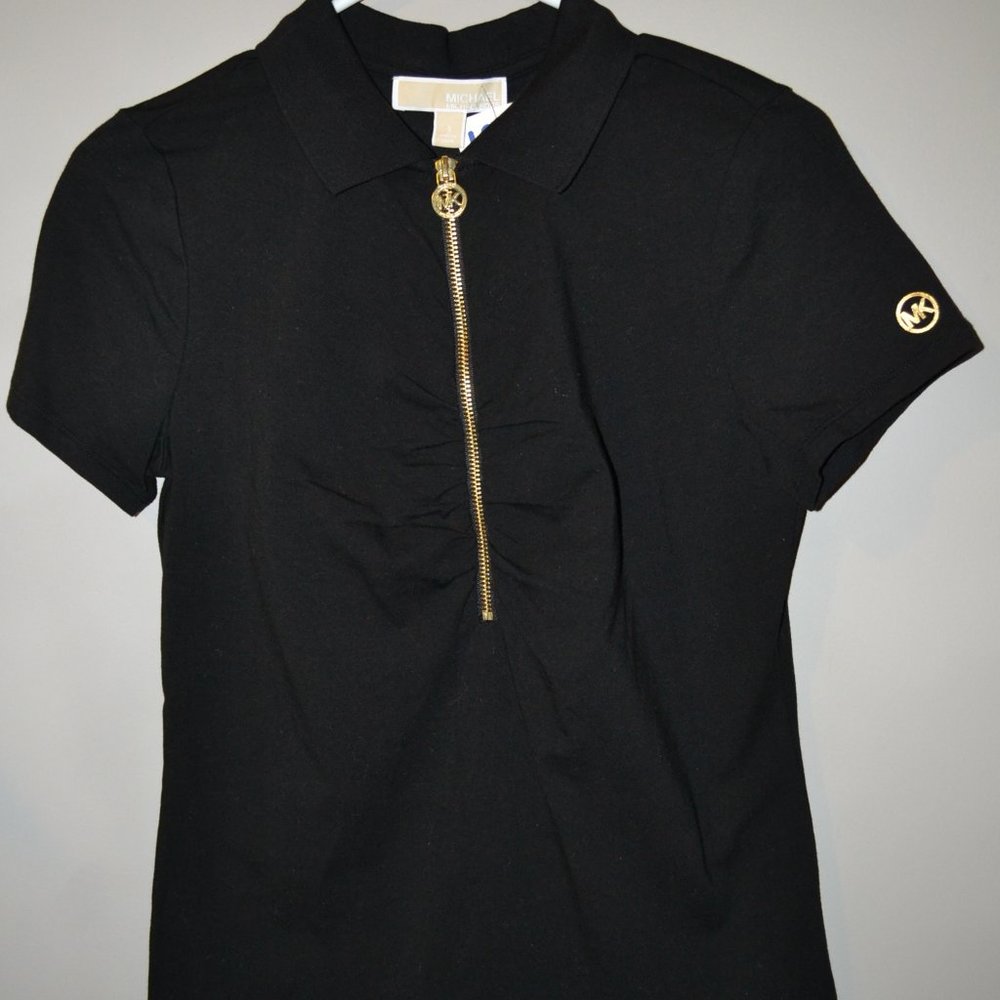 Michael Kors collared zip-up t-shirt